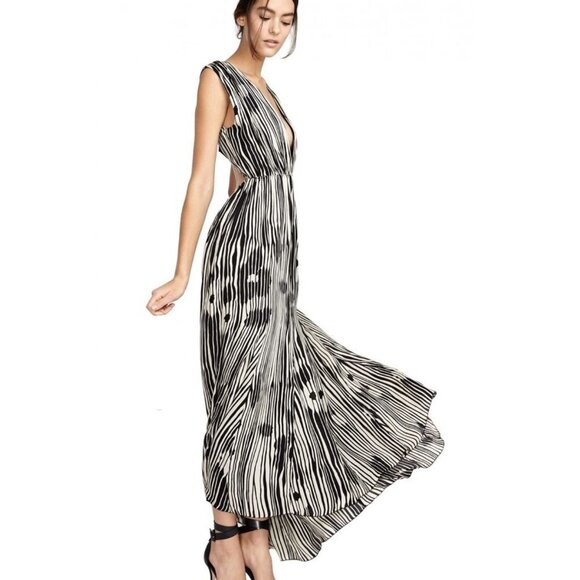 NWOT Alice + Olivia Lexa Plunge Maxi Dress - Picture 9 of 13